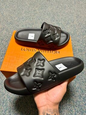 Louis Vuitton Waterfront Mule Monogram Embossed Slides